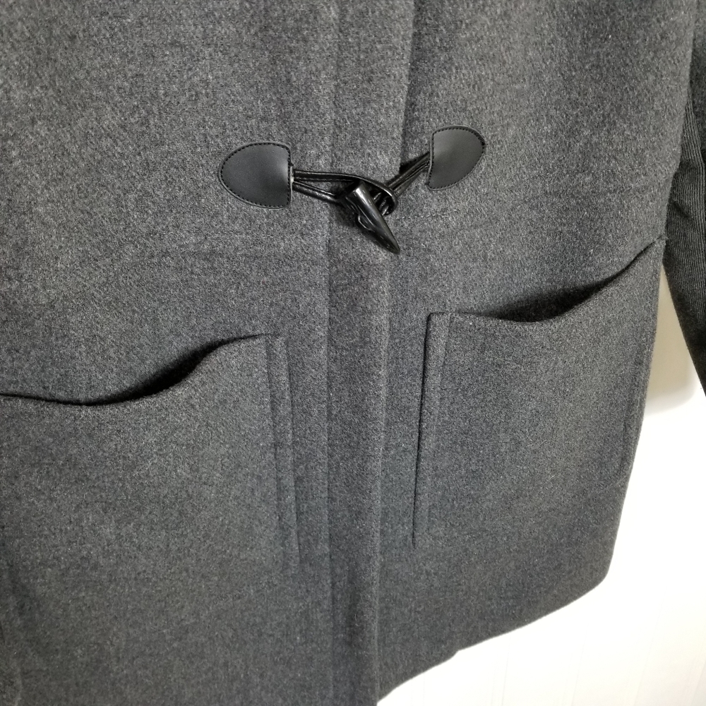 Bcbgeneration Charcoal Wool Blend Toggle Coat Fau… - image 6